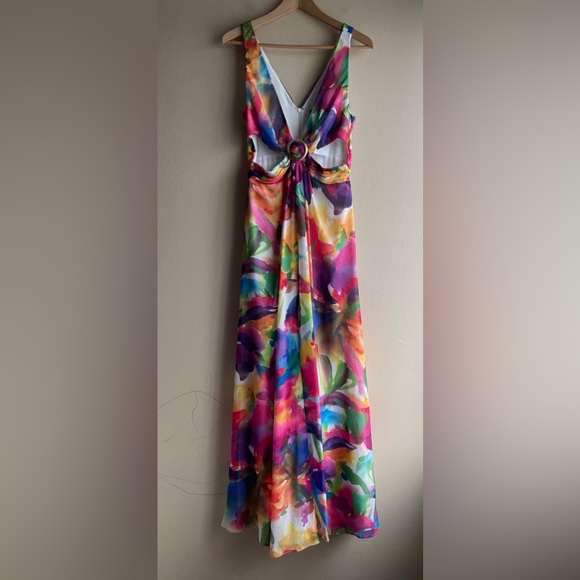Liv Foster Multiple Colors Colorful Maxi Dress Size 8 Gown - Picture 6 of 16